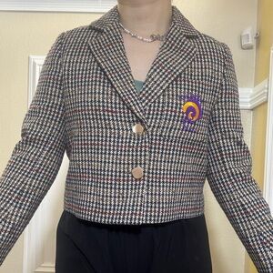 New Stylish Houndstooth Women's Jacket